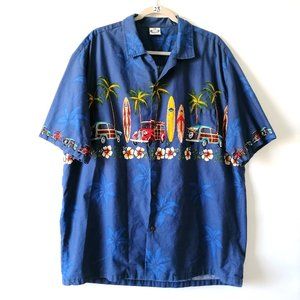 Vintage Island Wear Collared Short Sleeve Hawaiian Togs Button Up Shirt Size 2X